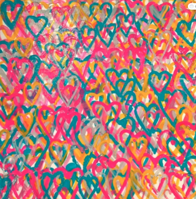 Painting titled 365 Days of Hearts by Shannon McGough