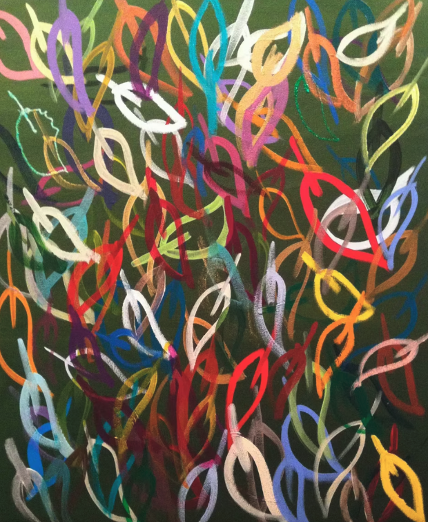 Painting titled 365 Days of Leaves by Shannon McGough