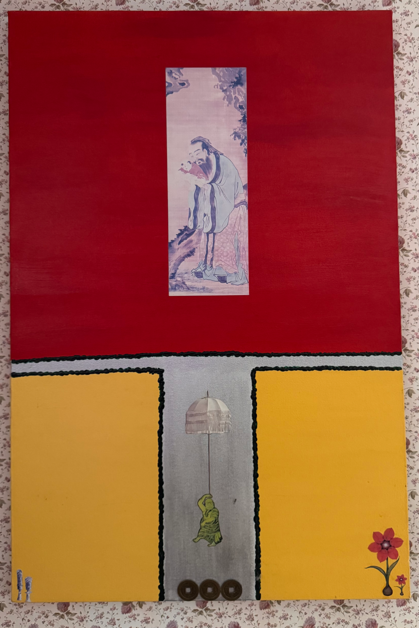 Painting titled Umbrella with Buddha by Shannon McGough