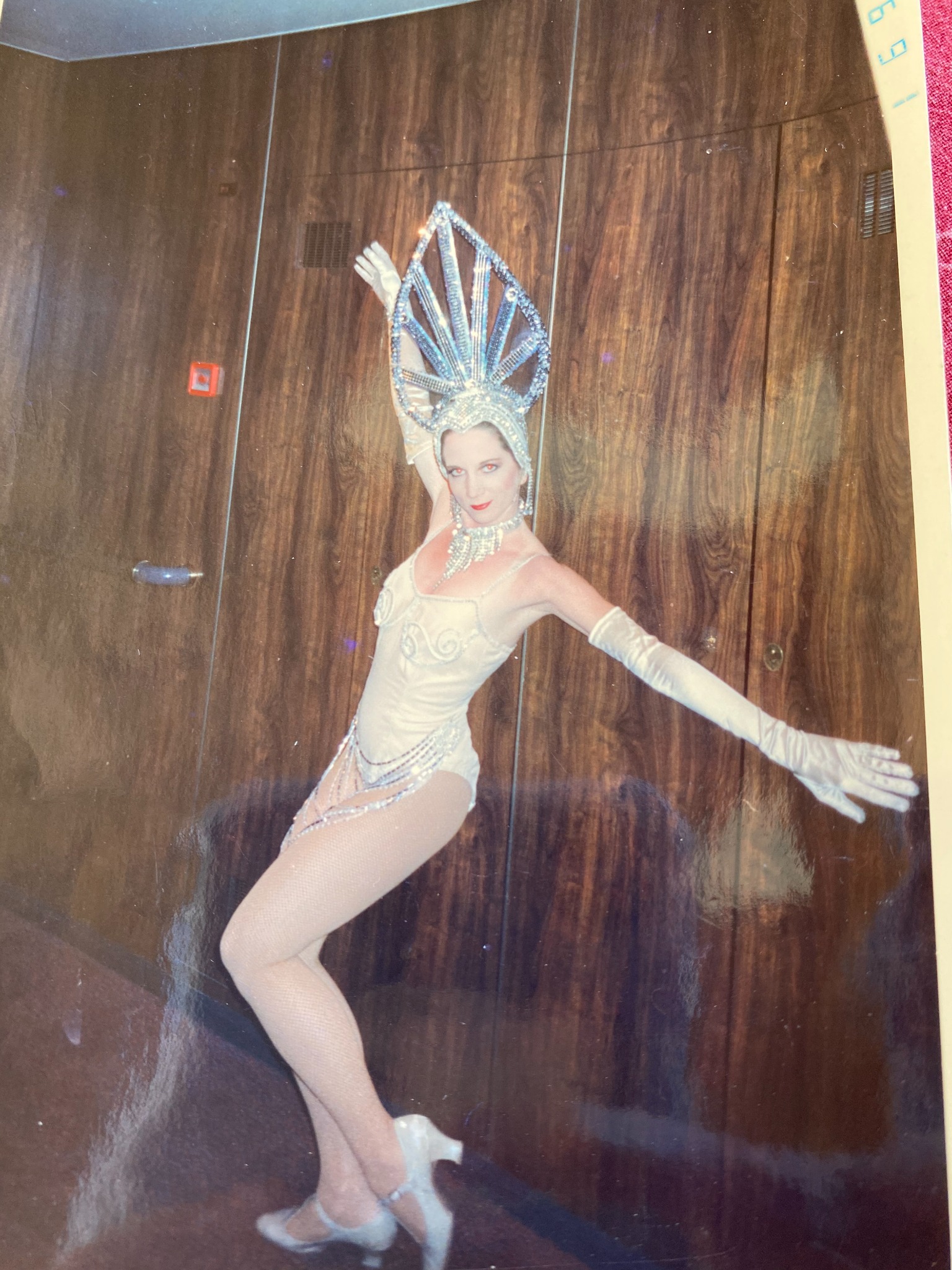 Showgirl costume backstage